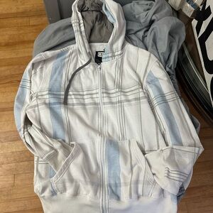 OP White and Blue Plaid Women's Jacket